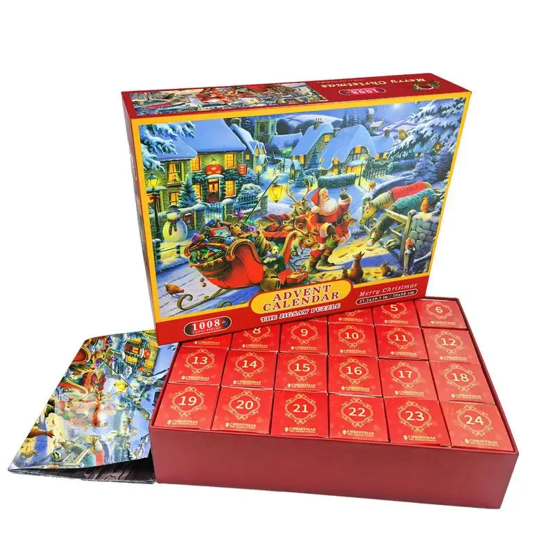 

Advent Calendar 2023 Kids 1008 Pieces Christmas Jigsaw Puzzles 24 Days Christmas Countdown Calendars Christmas Puzzles For