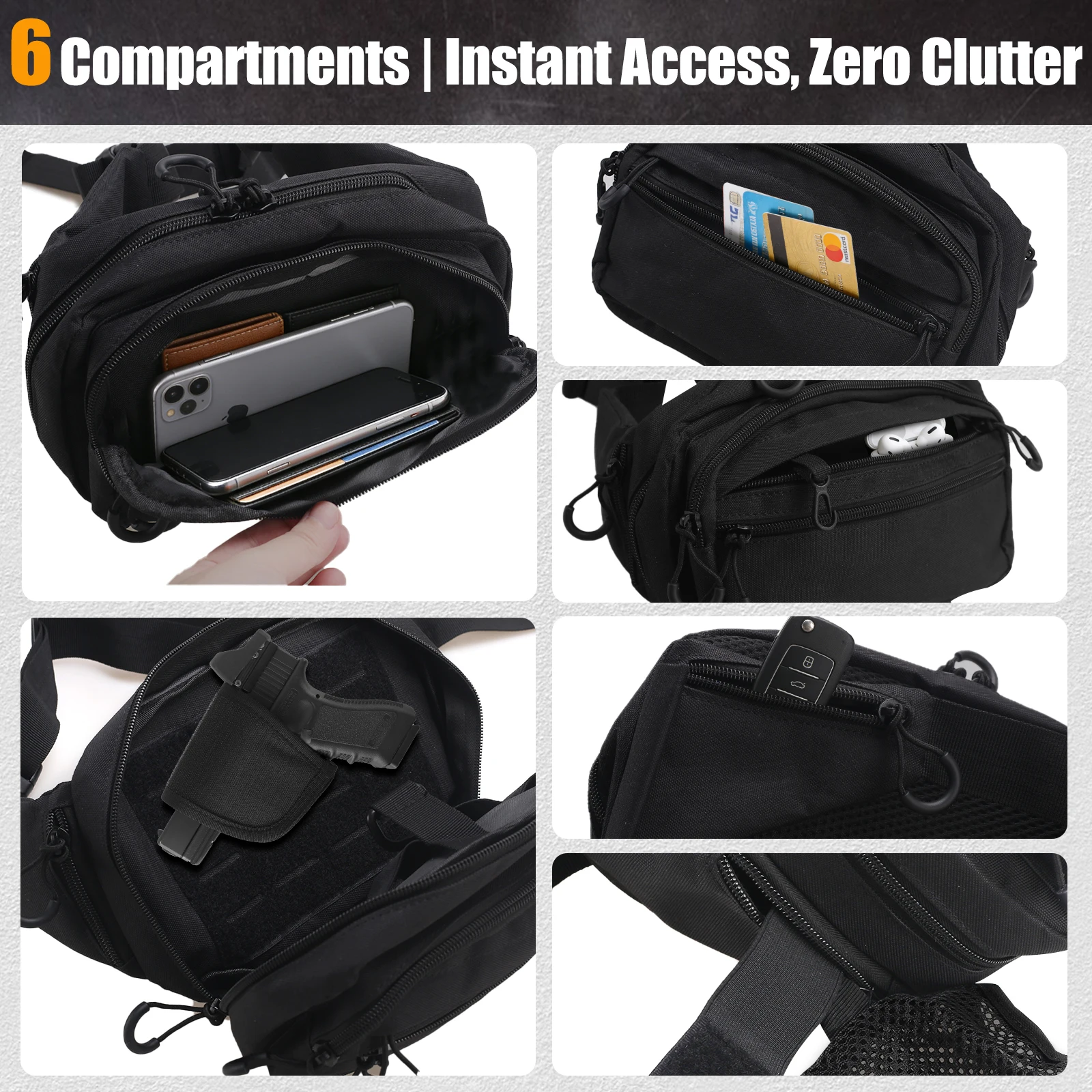 Poche cachée et rangement smartphone