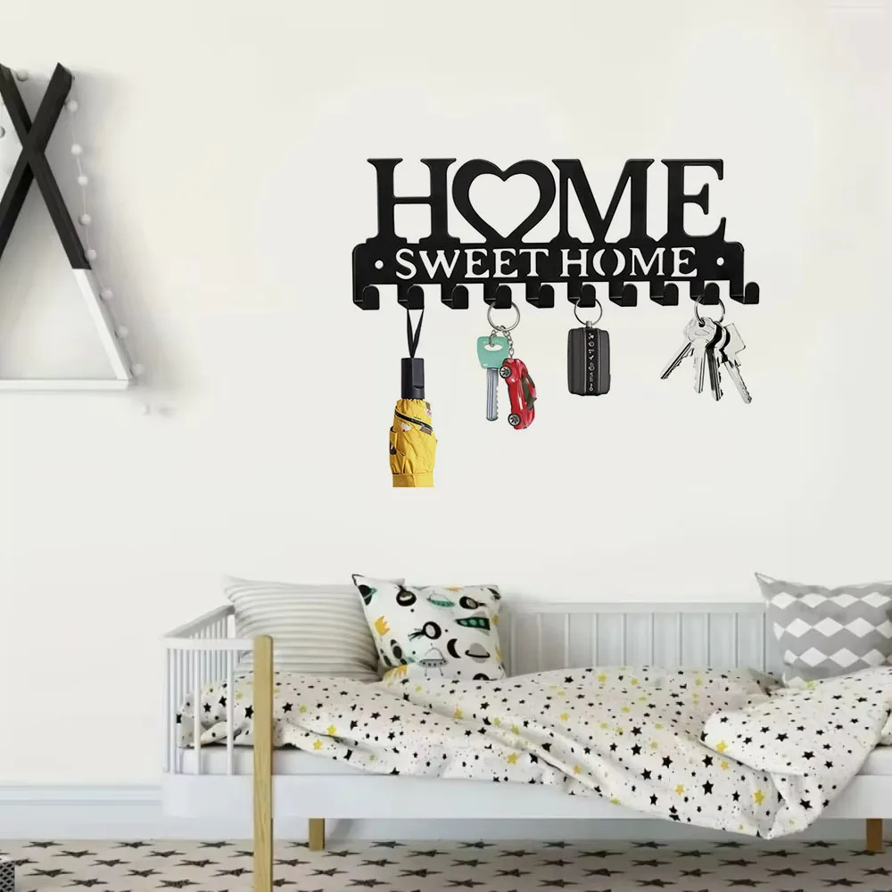 Wall - Mounted "Sweet Home" Key Holder: Keep Your Keys in Order with This Creative Front - Door Key Wall Hook 5