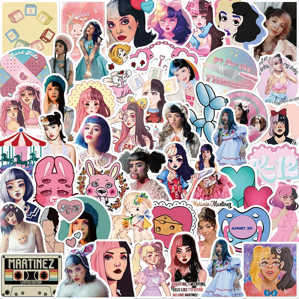 가수 멜라니 마르티네즈 Stickers-50Pcs 귀여운 방수 그래피티 데칼, 노트북 전화 오토바이 자동차 스티커, 클래식 장난감