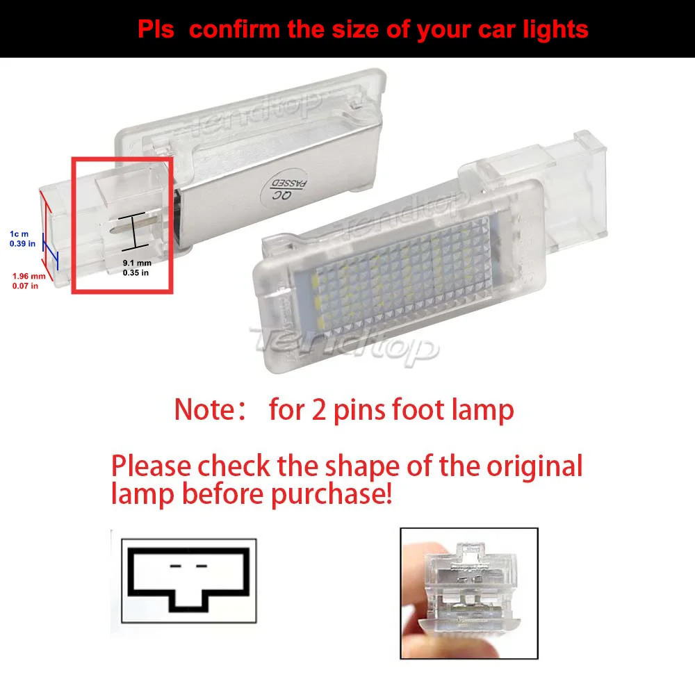 รูปสินค้า โคมไฟ LED ตกแต่งภายในรถ 2 ชิ้น