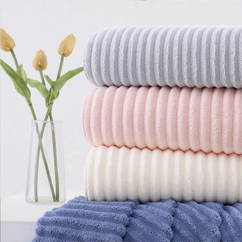 3Piece Bath Towels Set wrap edge thickened coral velvet candy bar bath towel Face Towels Set adult home pool beach seaside Bath Towels Cotton Towel