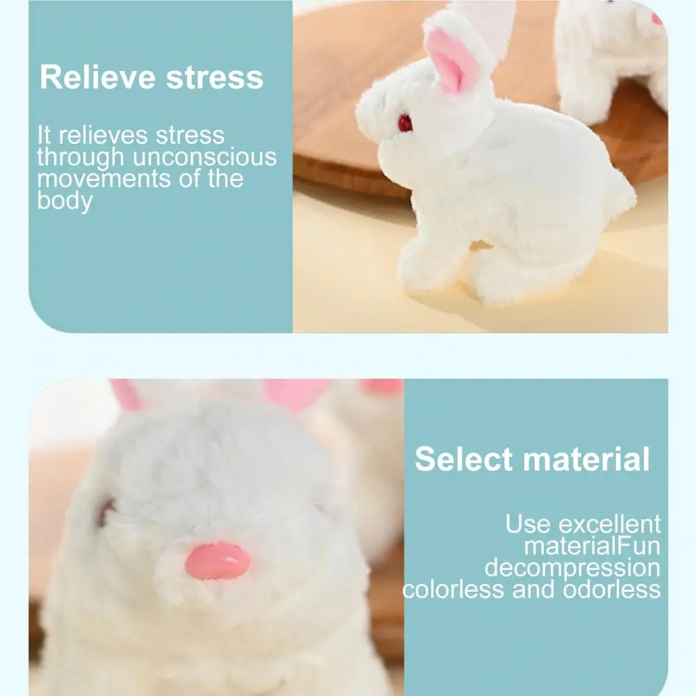 Rabbit Toy Adorable Battery-powered Kids Rabbit Plush Toy Electric Bunny with Sound Light Automatic Walking Fun Bunny