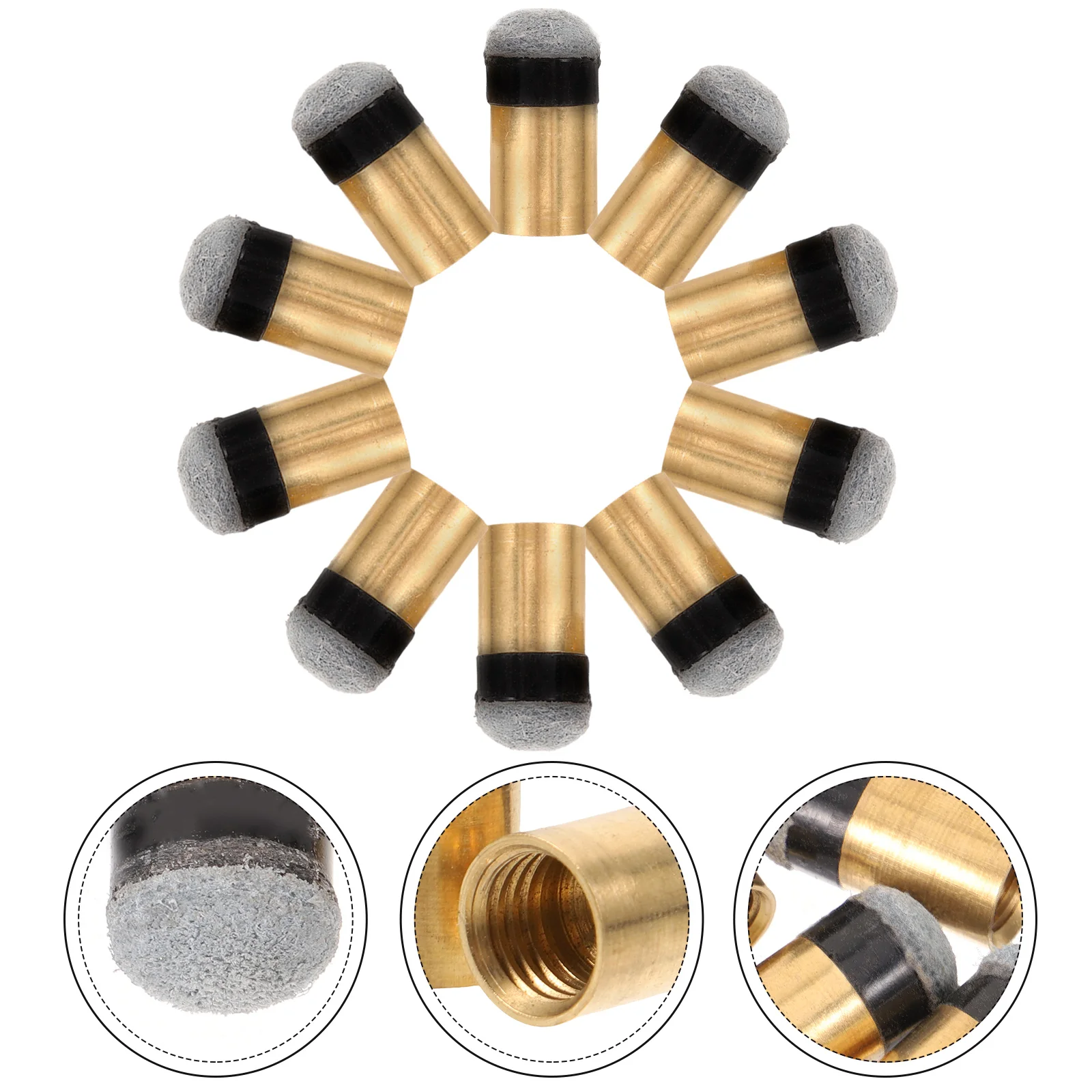 

10 Pcs Nine Club Screw Tip Pool Cue Tips Replacement Kit on Supplies Billiard Supply Cues