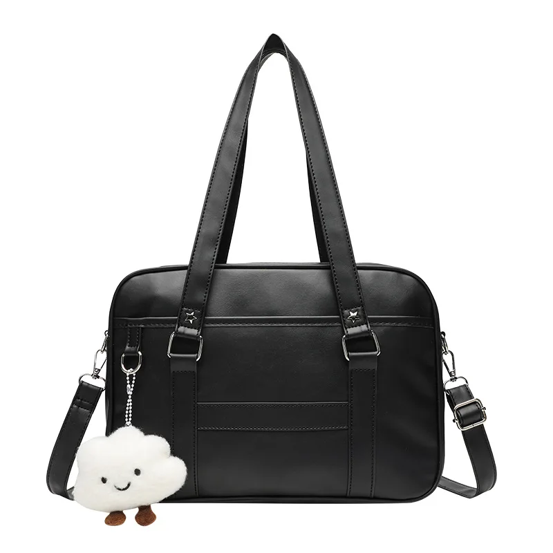 Fashion Japanese Style jk Uniform Bag girl shoulder Bag Women's Skew Straddle Commuter Female PU Leather Minimalist handbag