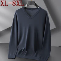 8XL 7XL 6XL 2024 New Autumn Winter High End Business V-Neck Sweater Men Soft Warm Cashmere Pullover Casual Loose Mens Sweaters 1