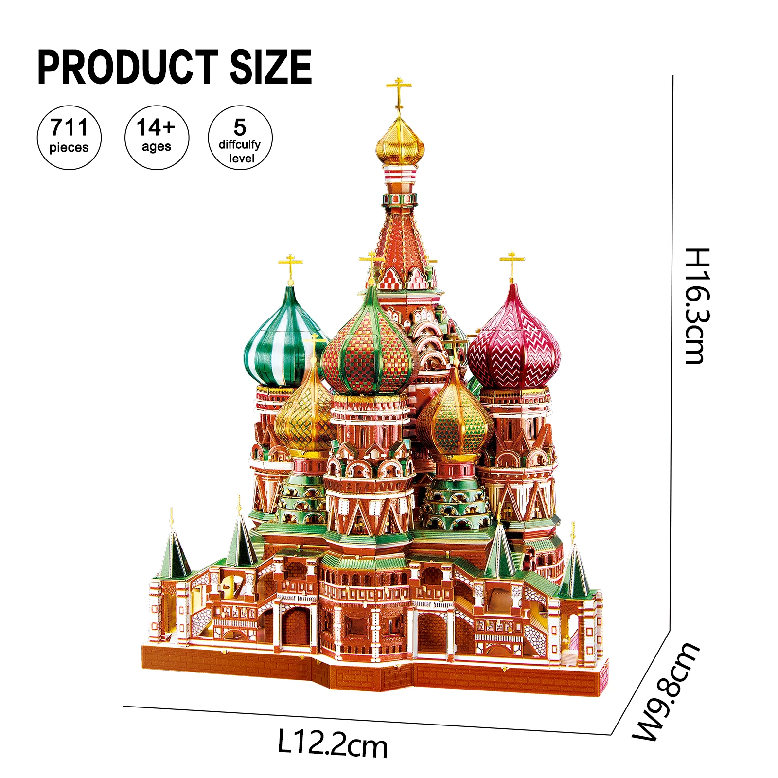 Piececool 3D Metal Puzzle Saint Basil's Cathedral Model Building Kits Jigsaw Teen Diy Toys 3