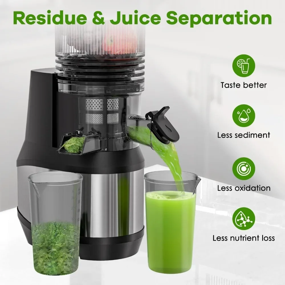 W Slow Masticating Juicer Machines for Whole Fruits and Vegetables, 5