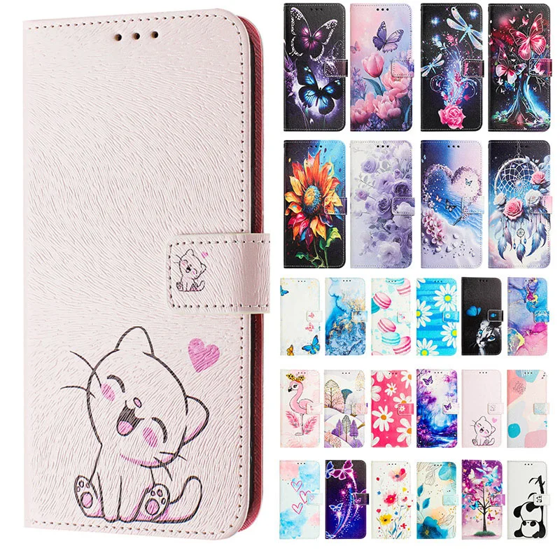 Magnetic Flip Leather Wallet Phone Case with Card Slots Motorola