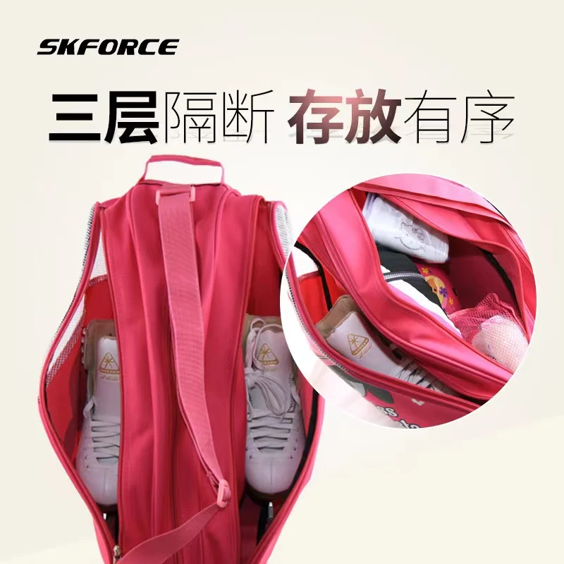 3 Layers Breathable Waterproof  Roller Skating Storage Bag Inline Wheels Shoes  Speed Racing Sneakers Large Capacity Backpack
