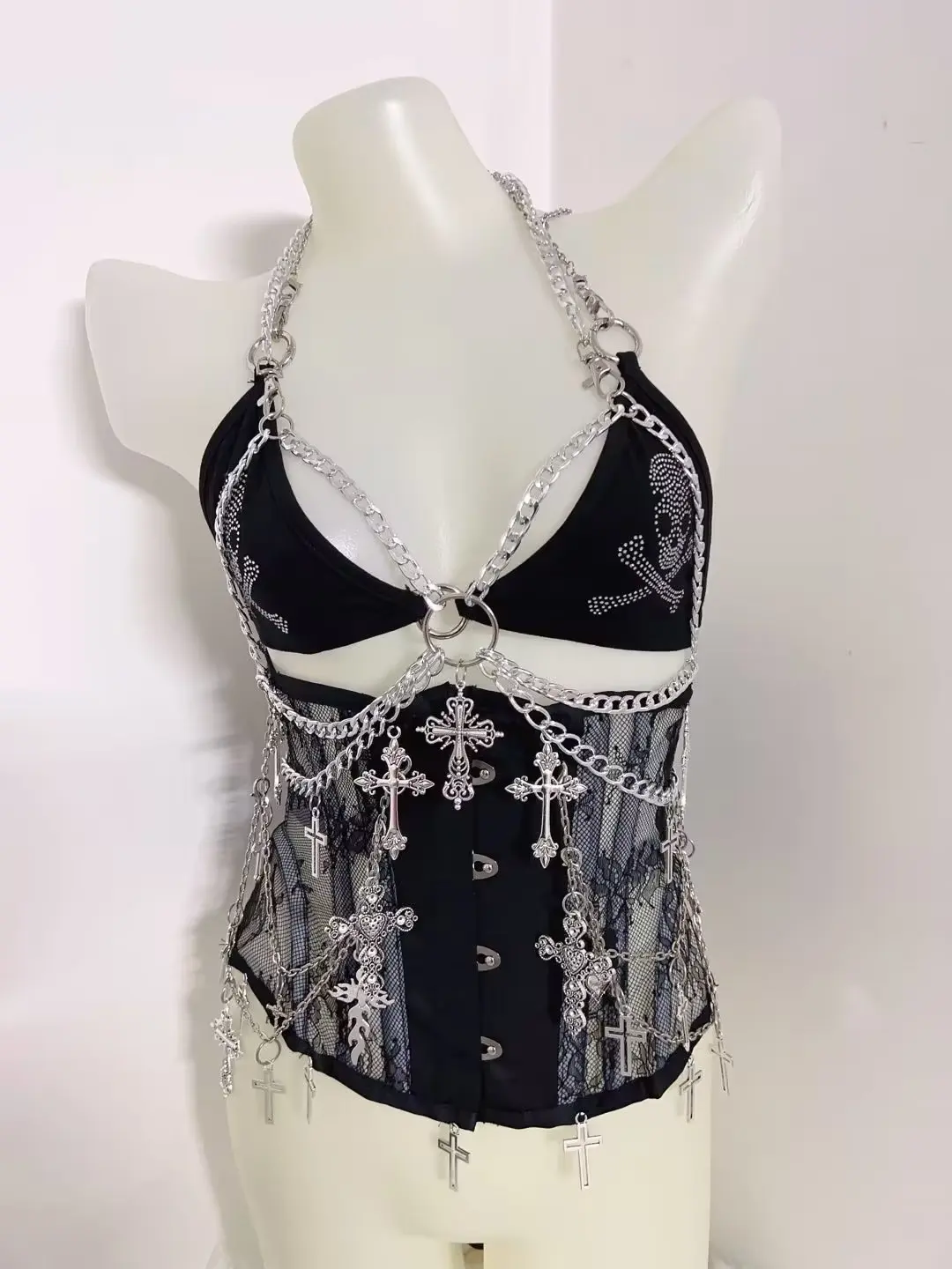 Skull Bra Top and Underbust Corset 6