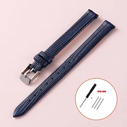 Elegant Slim Leather Watch Strap - High Quality Universal Sport Wrist Band for 12mm (Blue)