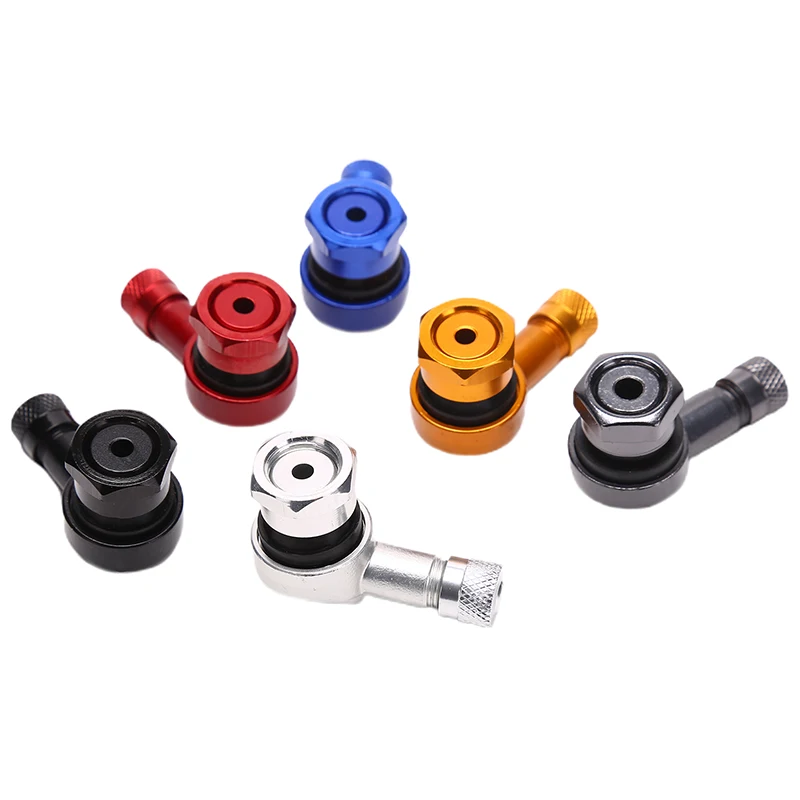

Universal Motorcycle Wheel Tire Valves Stem Cap Air Tire Cover 90 Degree 11.3mm CNC Aluminum Tubeless Valve Stems