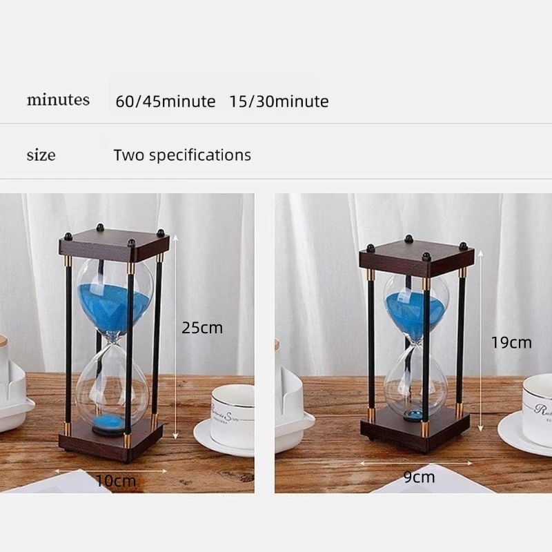 15/30/45/60 Minutes Vintage Metal Hourglass Timer Kitchen Office Creative Desktop Decoration Time Management Tool Holiday Gifts