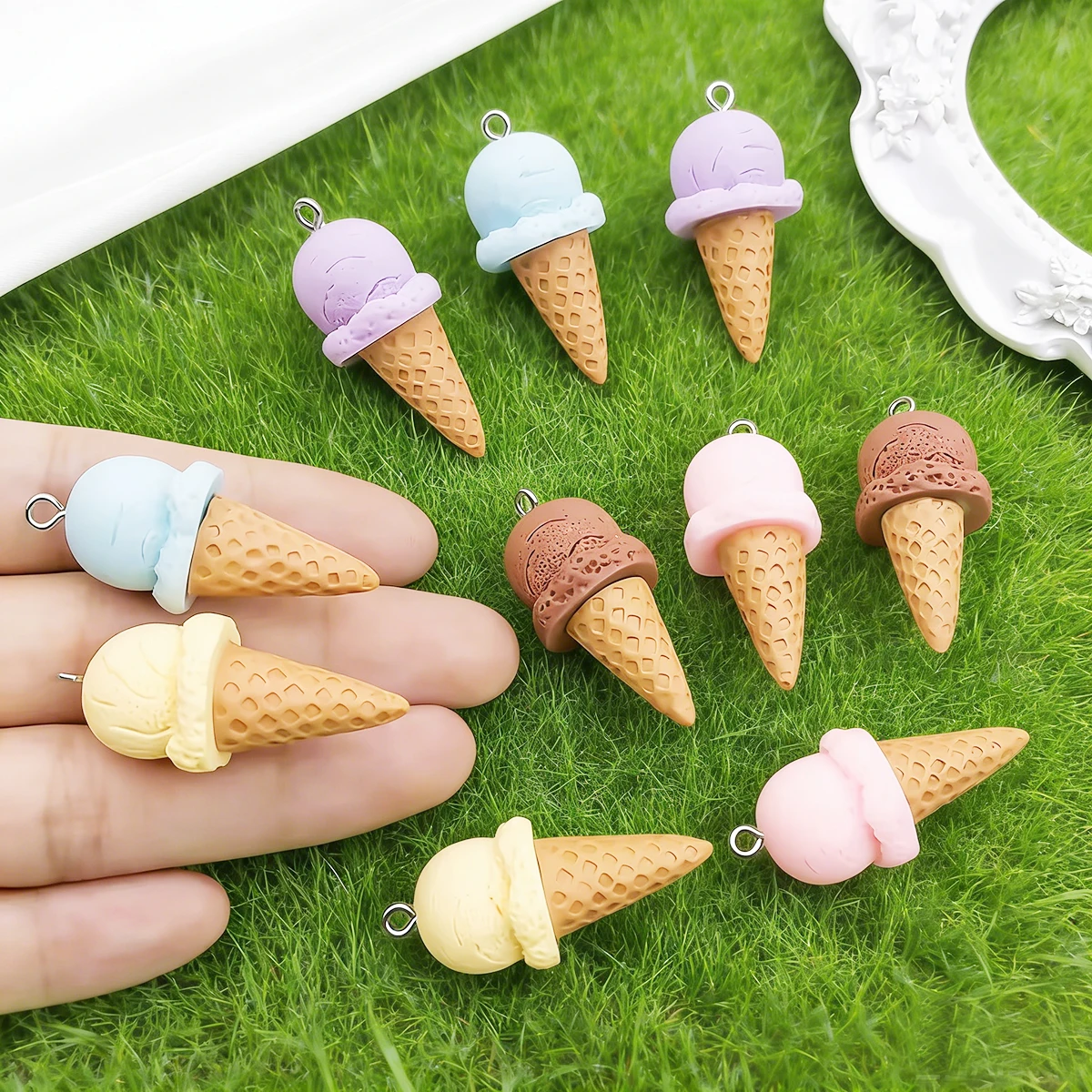 Set of 10 Cute 3D Bubble Tea Charms for DIY Jewelry and Accessories