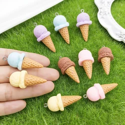 Set of 10 Cute 3D Bubble Tea Charms for DIY Jewelry and Accessories (10pcs ice cream)