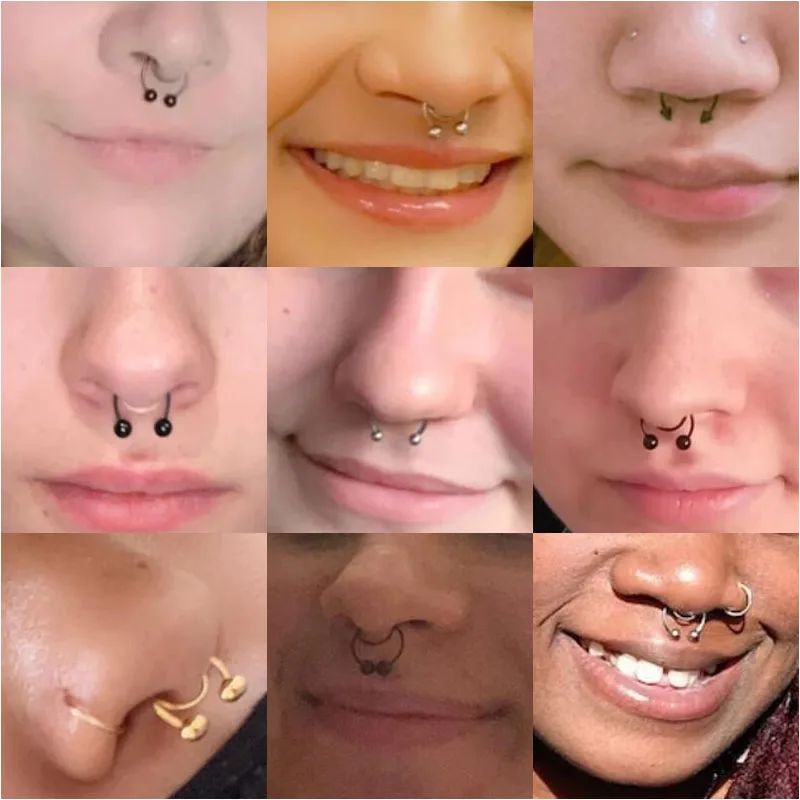 20PCS 20G Septum Nose Rings Hoop Stainless Steel Non Piercing Body Jewelry  Gift