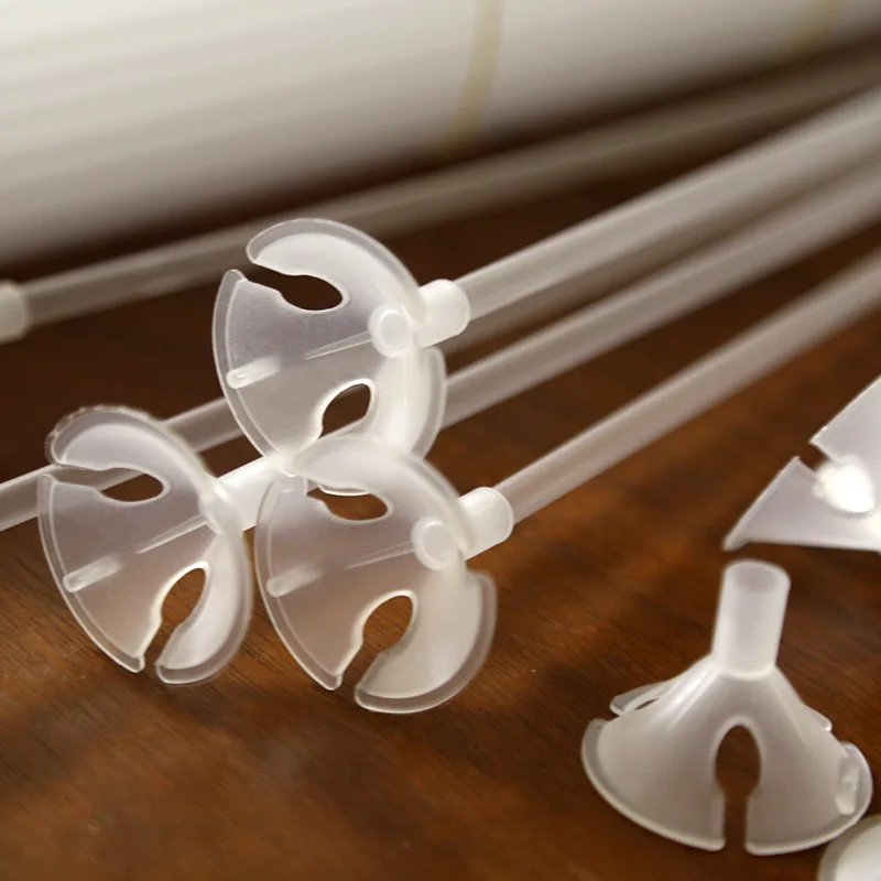 Latex Balloon Stick White Balloons Holder With Cup Wedding Birthday Party Decoration Inflatable Balls Accessories