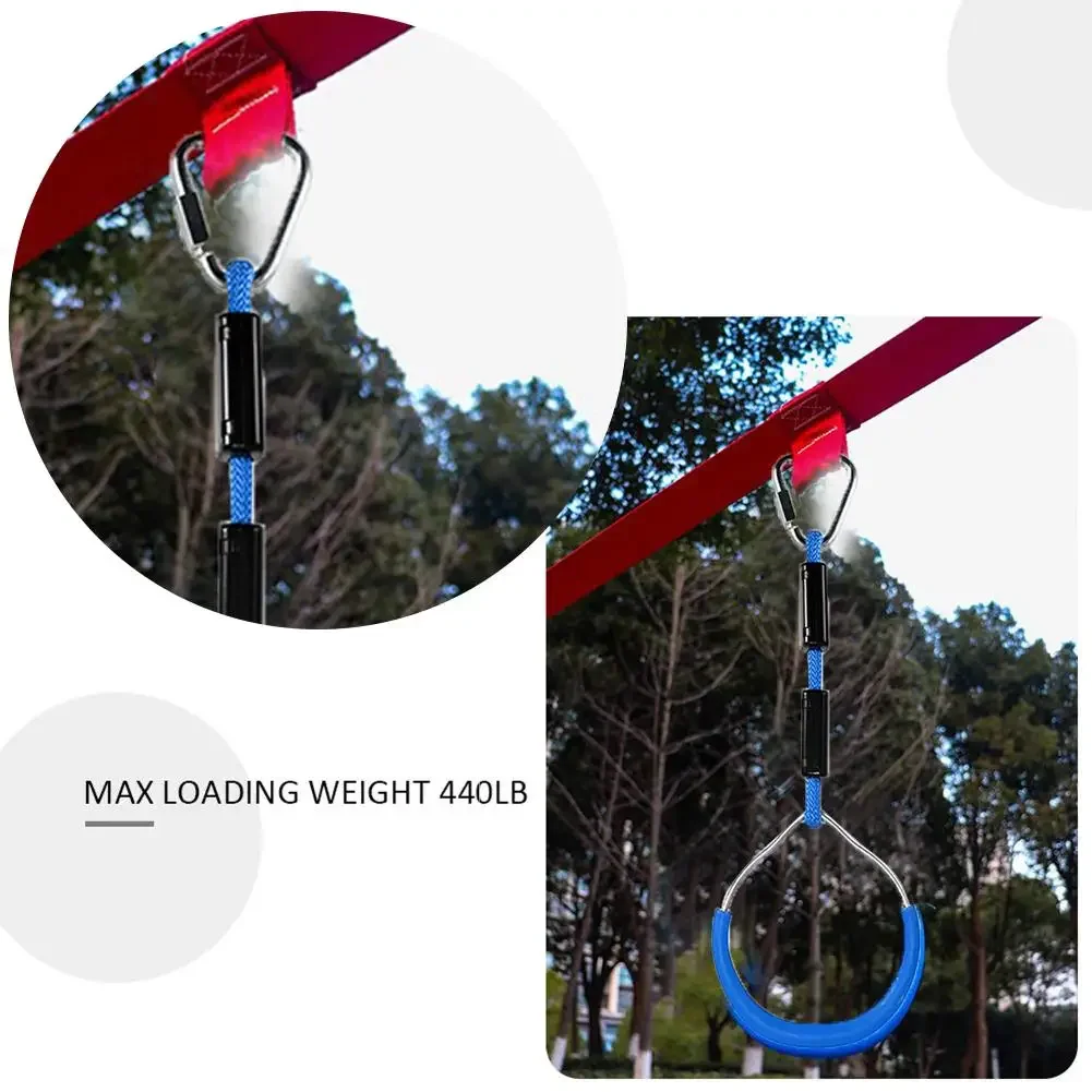 Heavy Duty Children Trapeze Bar Kids Pull Up Gym Rings Colorful Backyard Outdoor Warrior Obstacle Course Slackline Kit gymnastic rings gymnastics bar