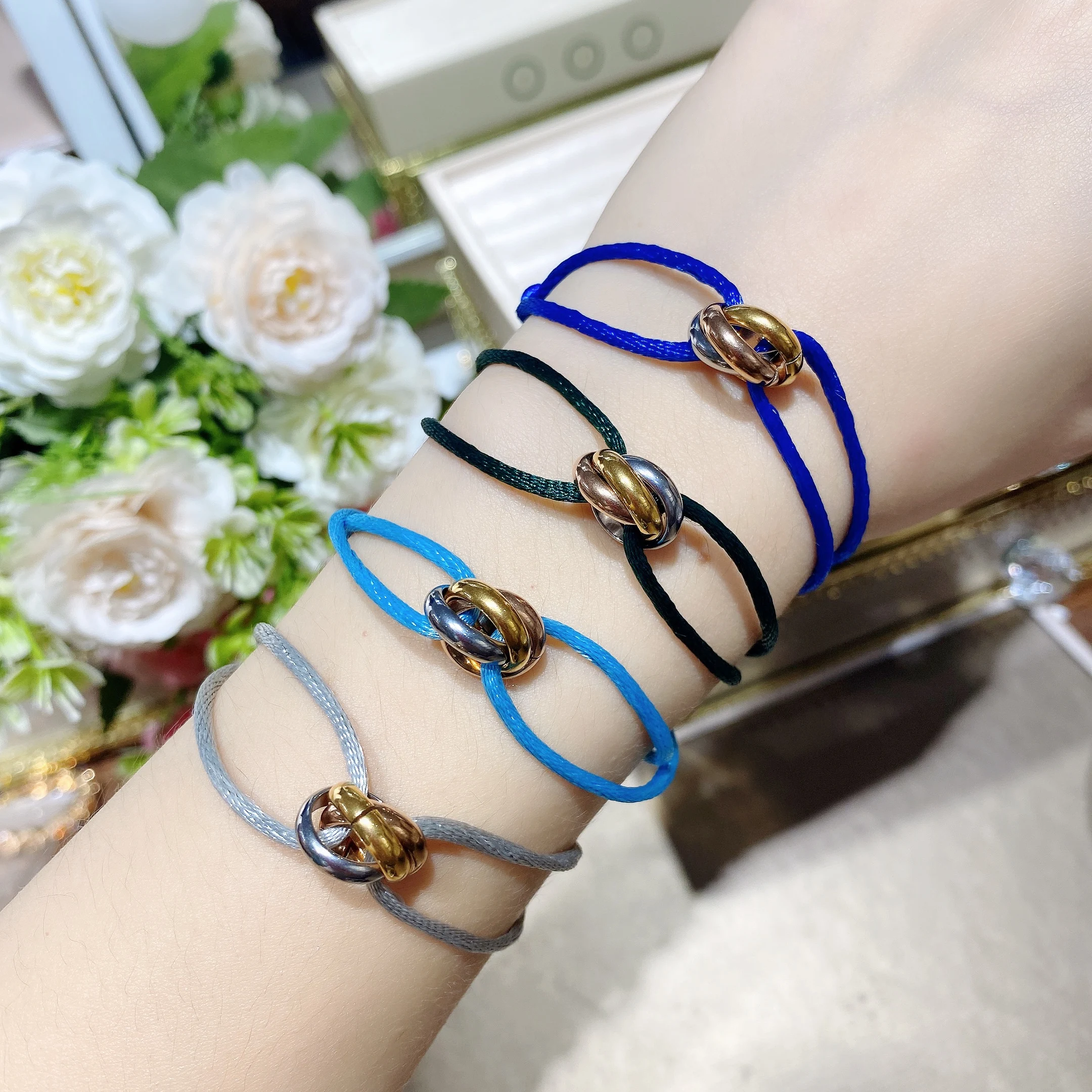 Fashion Unisex Hot Stainless Steel Rope Bracelet 3 Metal Buckle Hand ...