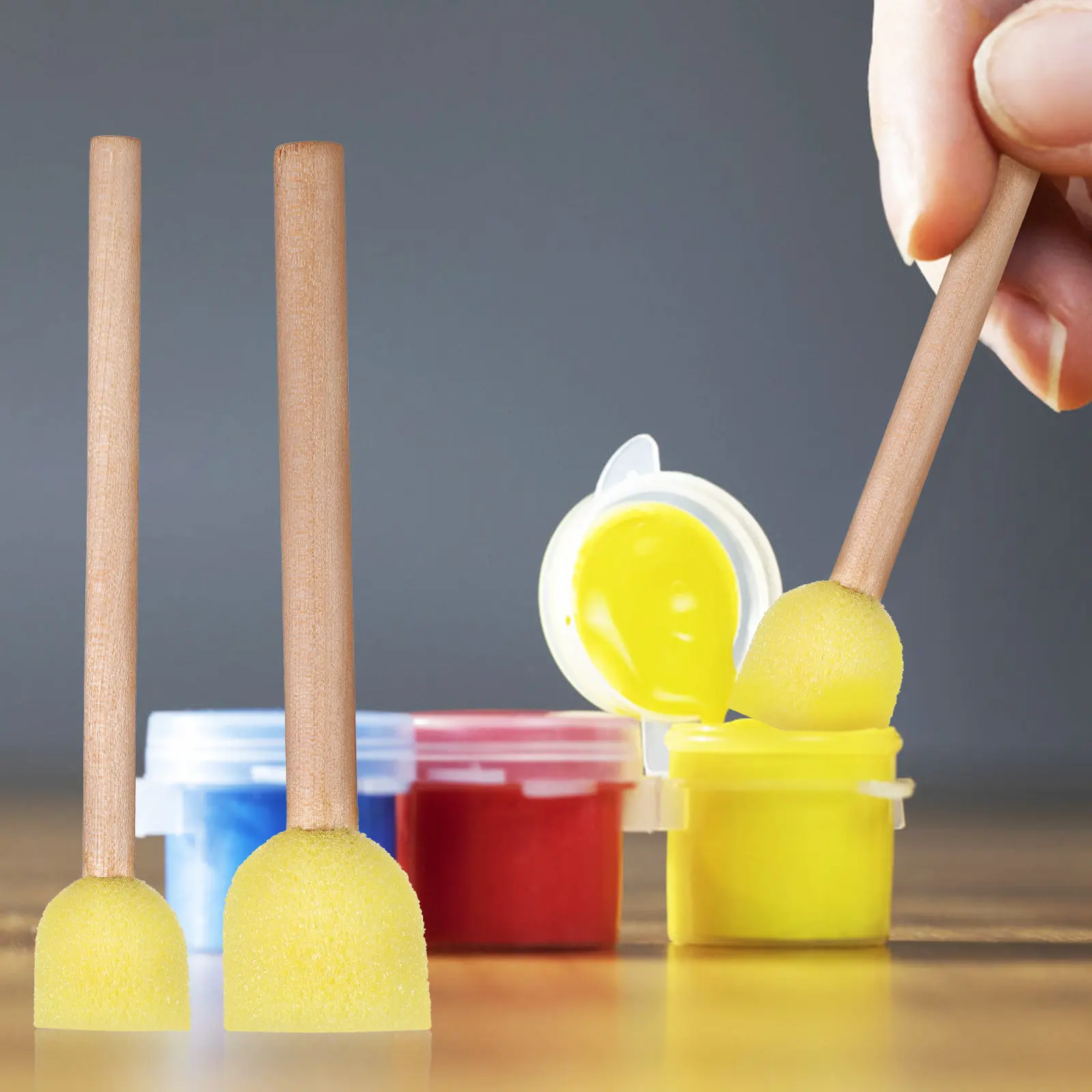 20Pcs 페인팅 스폰지 브러쉬 DIY 예술 공예 학교 프로젝트를위한 폼 스폰지 페인트 스폰지 안전하고 부드럽고 유연한 부드러운