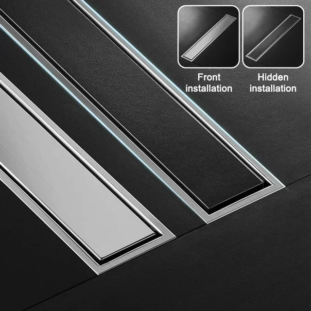 ท่อระบายน้ำพื้นแบบซ่อน สแตนเลส 304 สีทอง ท่อระบายน้ำพื้นแบบซ่อน ป้องกันกลิ่น ท่อระบายน้ำฝักบัว 20-100 ซม. 3