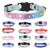 Small Cat Collar Rhinestone Breakaway Shiny Pet Goats Necklace Collier Chain Quick Release Safety Soft Suede Luxury for Kitten 1