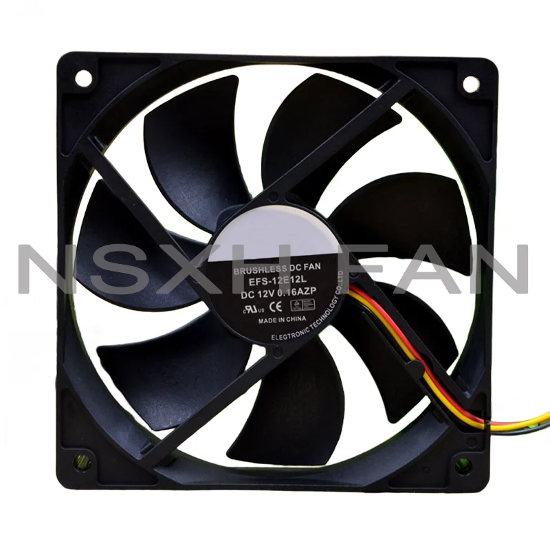 

NEW EFS-12E12L 12025 12CM ATX Hydraulic Silence 12V 0.16A 2Lines Cooling Fan