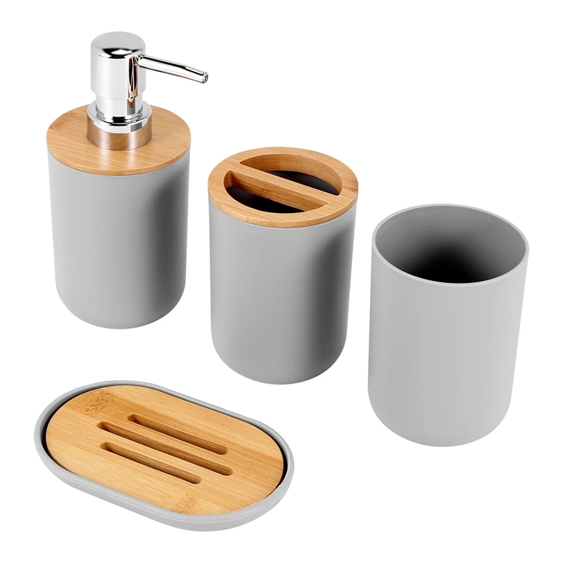 

Bathroom Accessories Set Soap Dispenser Bottle Dish Washroom Toothbrush Holder Cup Suit
