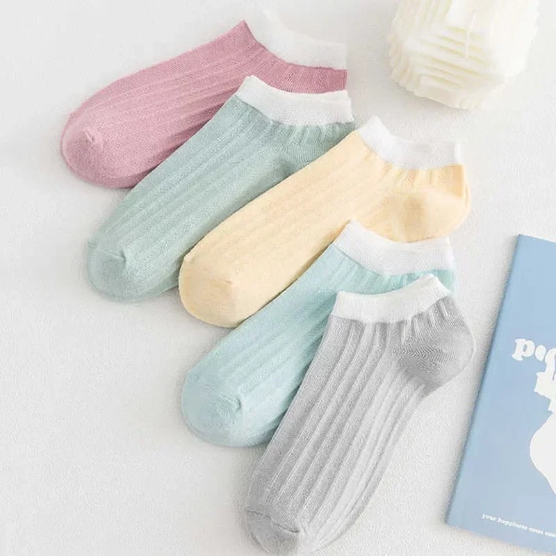 

Носки-лодочки 10 пар, брендовые тонкие хлопковые милые короткие носки в японском стиле, весна-лето