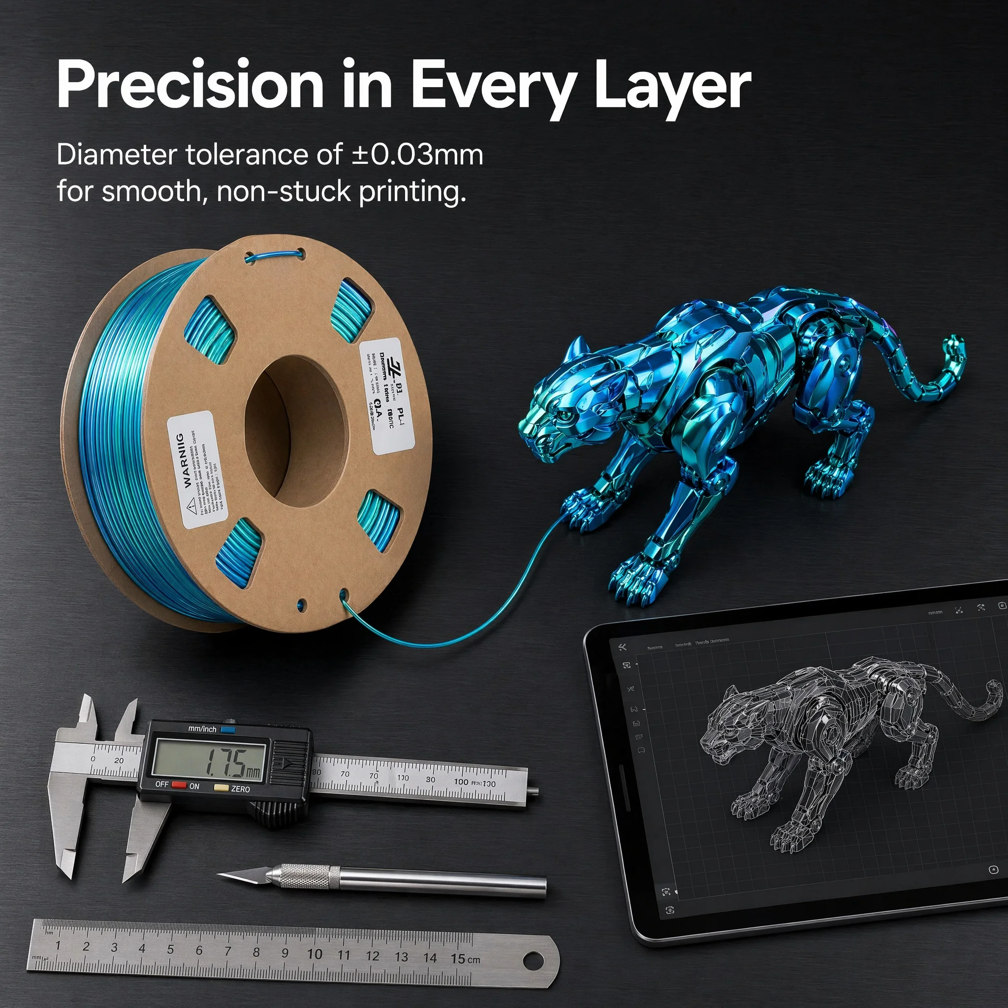 1.75mm 실크 PLA 3D 프린터 필라멘트, 듀얼 컬러 공압출 PLA 필라멘트, FDM 3D 프린터용 고광택 인쇄 재료