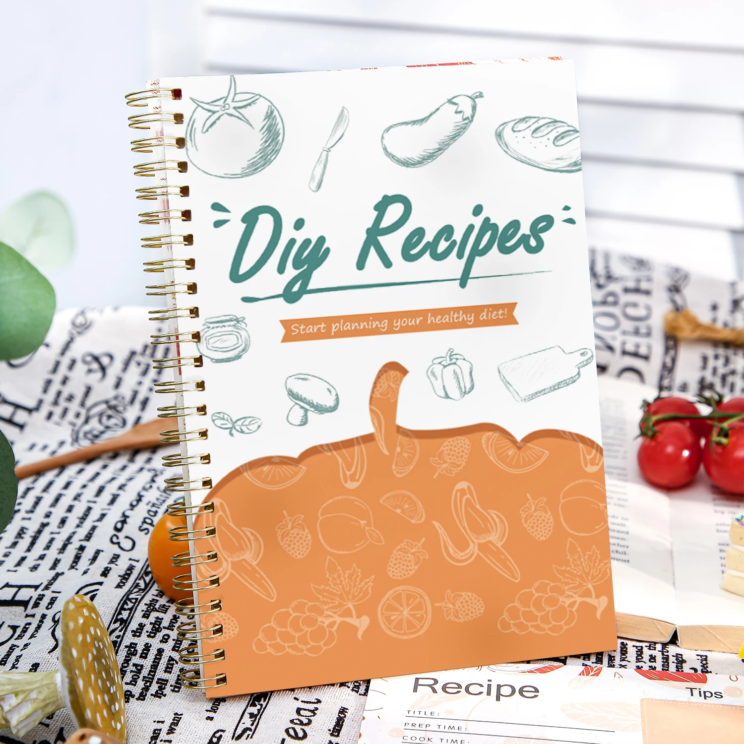 Notebook Diary Journal Notebook Diary Small Notebook Undated Notepad Hardcover Notebook Retro Notebook Learning Notebook Travel Planning Notepad Cookie Memo Book Paper Pad 1Style 52Sheets/book Healthy Eating Pumpkin Recipes Planner