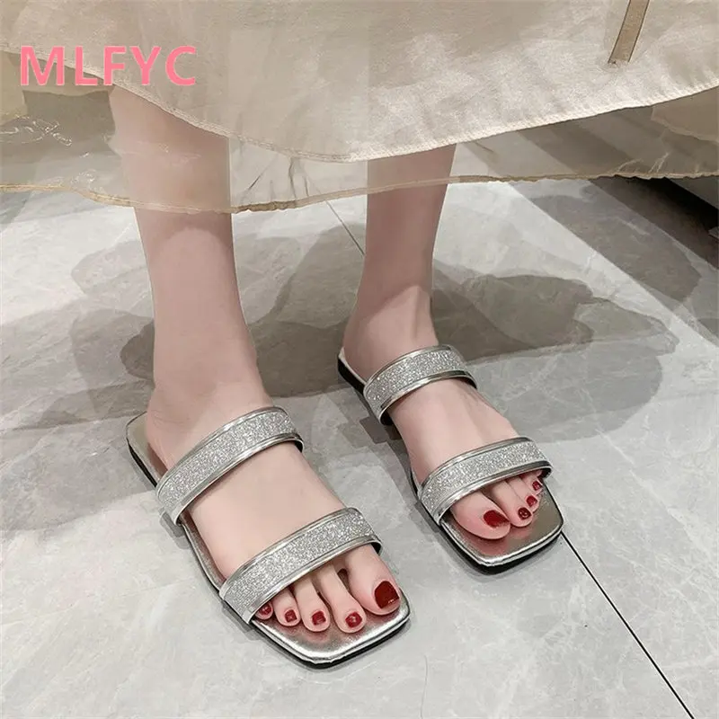 Summer new sandals Women wear simple flat slippers 2023 ladies comfortable casual slippers