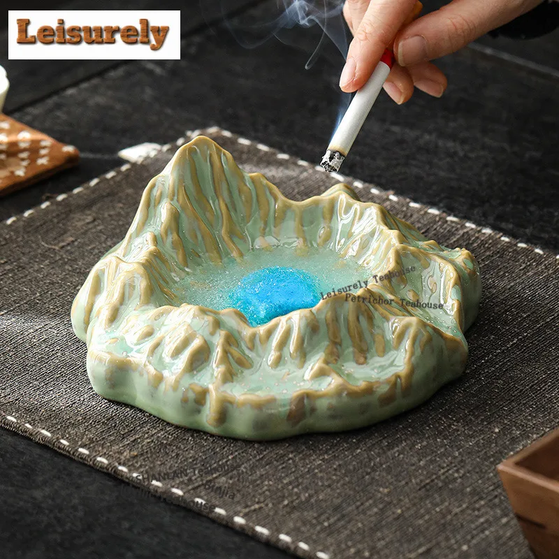 Wanli Mountains And Rivers Starry Sky Ashtray Traditional Smoking Steamers Ash Tray Weed Smoking Teaset Gift Accessories Craft