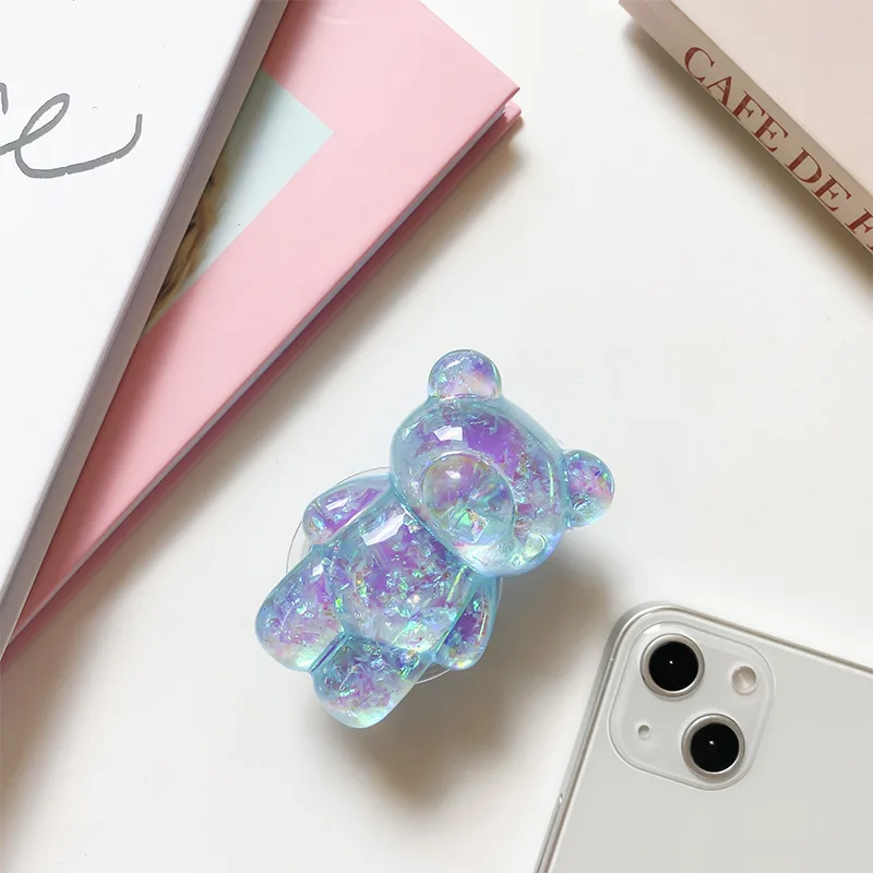 Charming 3D Glitter Bear Phone Stand & Grip Tok Bracket