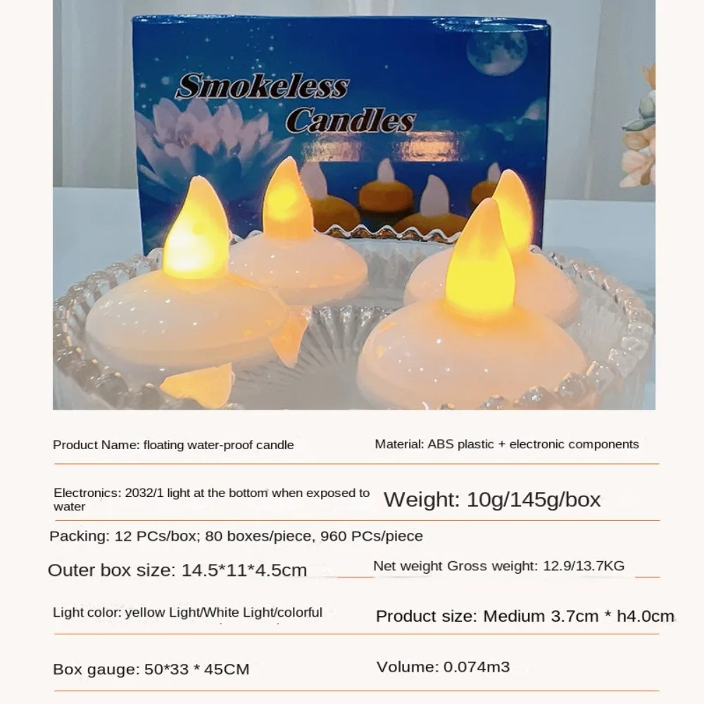 5pcs Diwali Diya LED Light Floating on Water Electric Candle Lamp Glowing Decor Tea Light Deepavali Festival Decoration