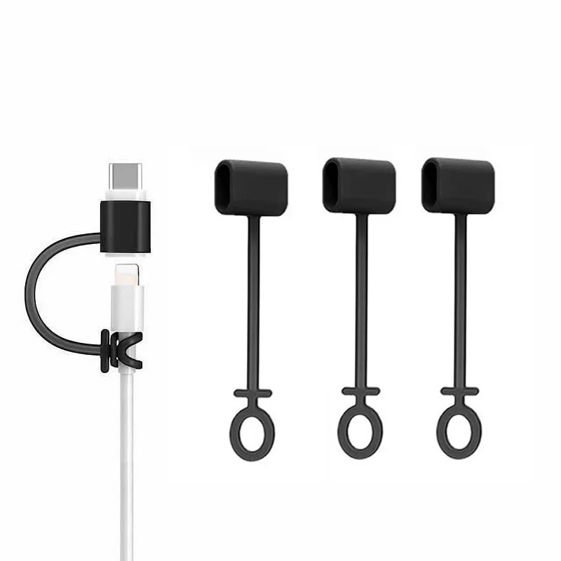 Phone adapter protector Mobile phone Adapter protector/lanyard accessories compatible For Lightning Type c Micro USB Converter Anti-lost Silicone Case