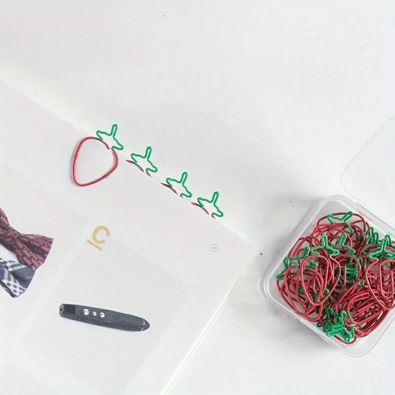 5pcs Strawberry Paper clip, cute office daily accessories