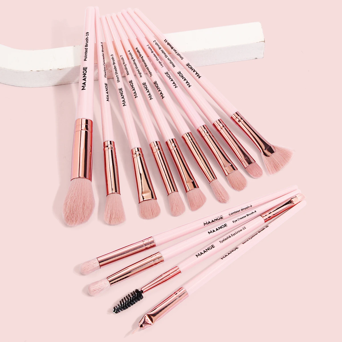 MAANGE 13pcs 아이 디테일 메이크업 브러쉬 아이섀도우 염색 눈썹 아이라이너 브러쉬 코 컨투어 스머지 뷰티 내추럴 아이 메이크업 키트
