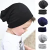 2pcs New Baby Hat Scarf Set Boys Girls Hip Hop Cap Autumn Winter Soft Elastic Beanie Hats Cotton Newborn Bonnet Warm Accessories 1