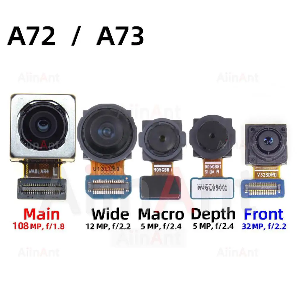 

Original Camera Back Front Small Macro Depth Wide Main Rear Camera Flex Cable For Samsung Galaxy A73 A72 5G 4G A725 Phone Parts