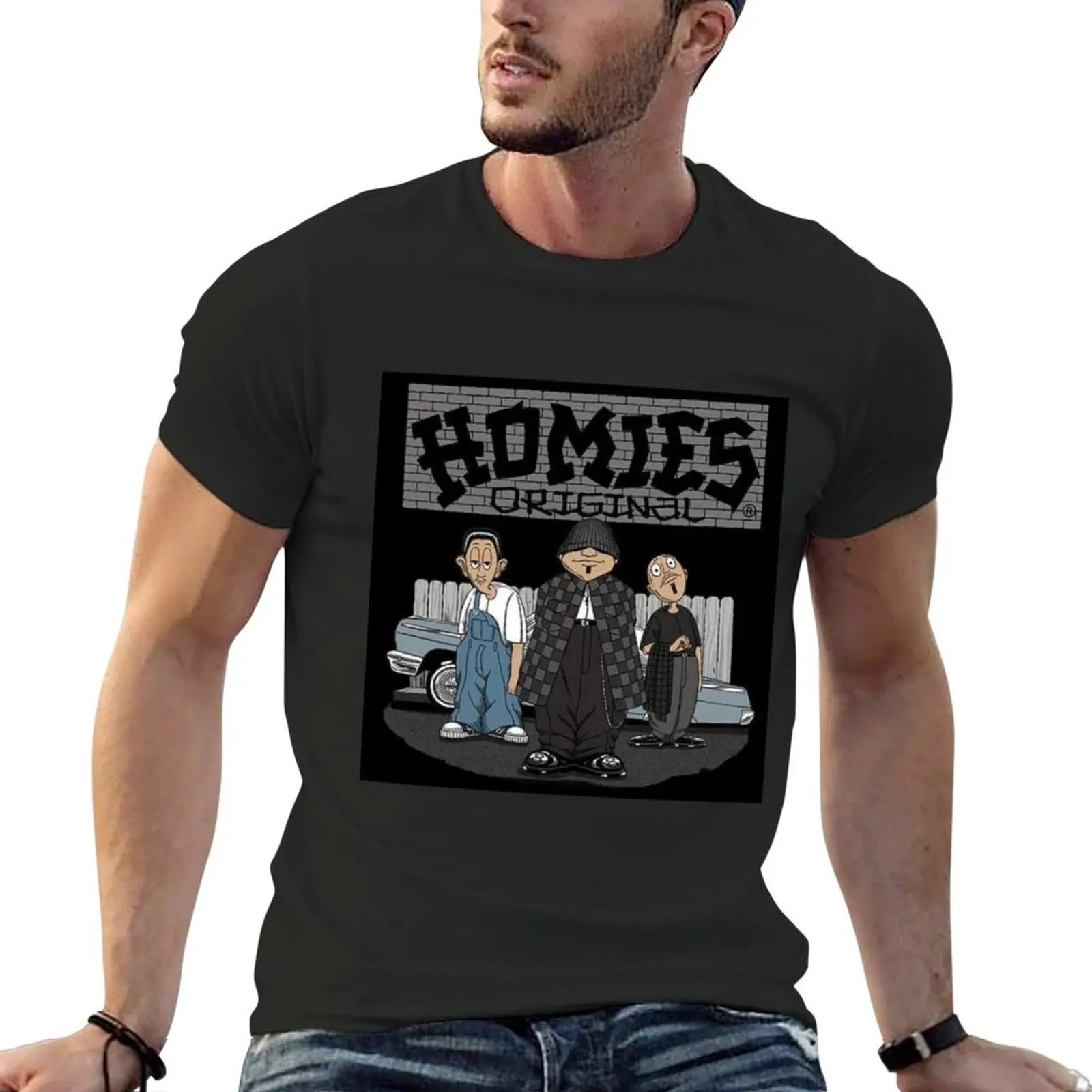 New Homies T-Shirt Anime t-shirt black t shirts kawaii clothes anime clothes T-shirts for men cotton