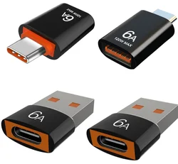 Dual USB C to USB Adapter Set - Type C Male to USB Female Converter for Data Transfer and Charging (MixPack Black 4P)