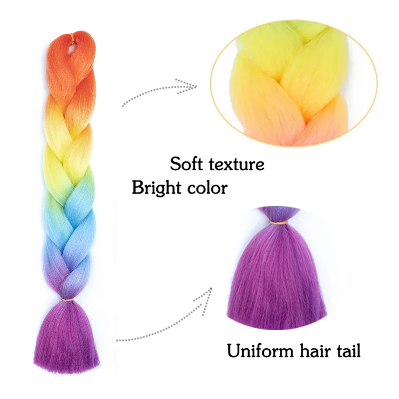 H&STAR 24 Inch Synthetic Jumbo Braids  Braiding Hair Accessories Braids Extensions 100G/Pack Women  for DIY Hair Alororo