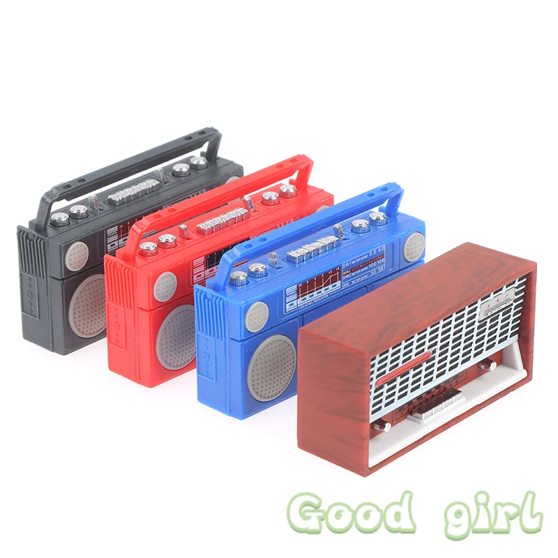 Charming Vintage Miniature Dollhouse Radio and Tape-Recorder Decoration Accessory