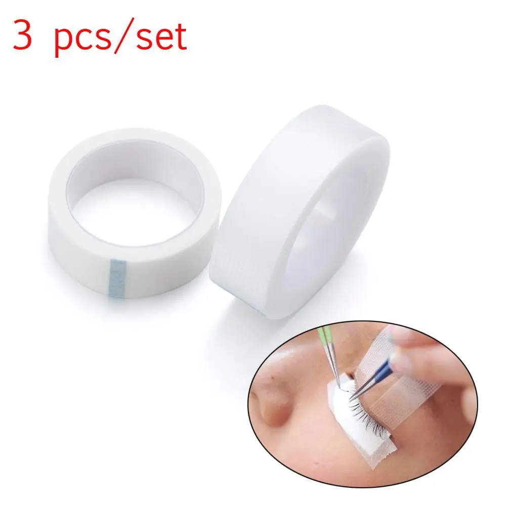 3PCS Professional Micropore  Tape Easy to tear Individual Eye Lashes Under Eye Pad Eyelashes Extension Tape PE Material