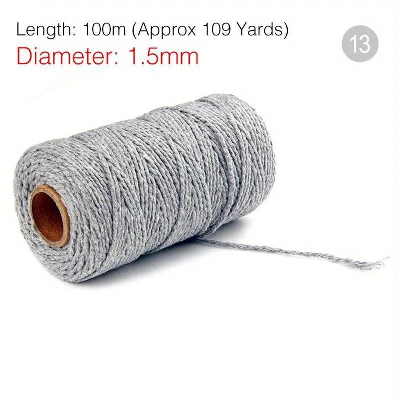 100 M/rotolo Di Canapa Naturale Corda Di Iuta Spago Tela Da Imballaggio Corde Fili Filo Fai Da Te Scrapbooking Mestiere Decor Partito Regalo Di Nozze-cina, 100 M - Foto 8
