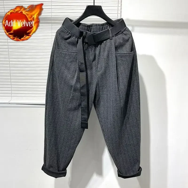 thumbnail image 1 of Pantalones Hombre Pantalones Cargo Forrados De Polar Para Hombres Rectos Anchos Invierno Sueltos Con Estilo Caliente Más Barato Moda Largo Talla Grande Emo, 1 of 5