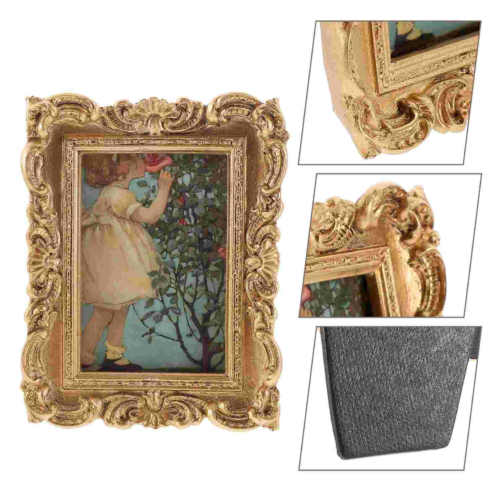

Vintage Picture Frames Ornament Photo Decorative Tabletop Resin Small Wall Child Display