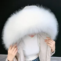 Detachable Faux Fur Collar Extra Large Warm Fake Fur Scarf Wrap Evening Cape For Winter Womens Coat Faux Fur Hood Ttrim Collar 2